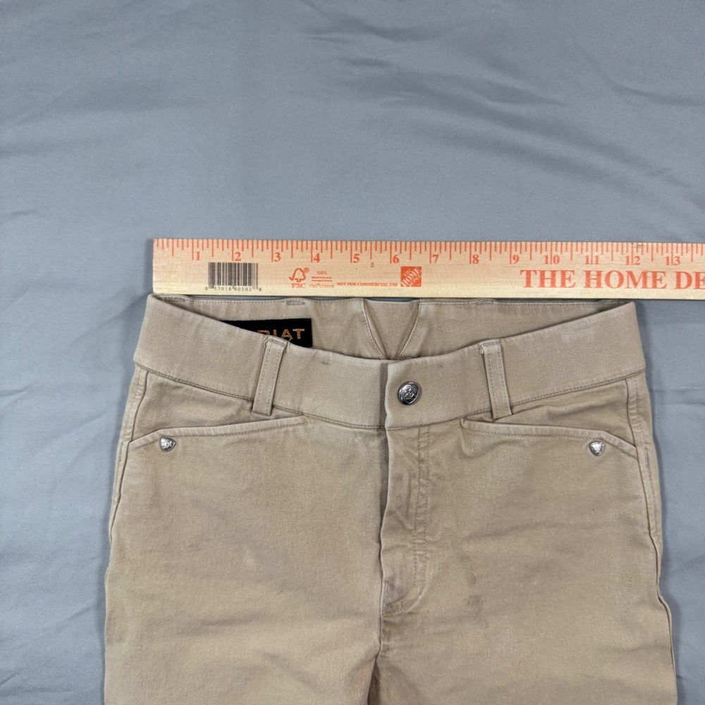 Ariat Heritage Equestrian Riding Breeches Knee Patch Pants Tan Youth Sz 12 - Picture 5 of 8